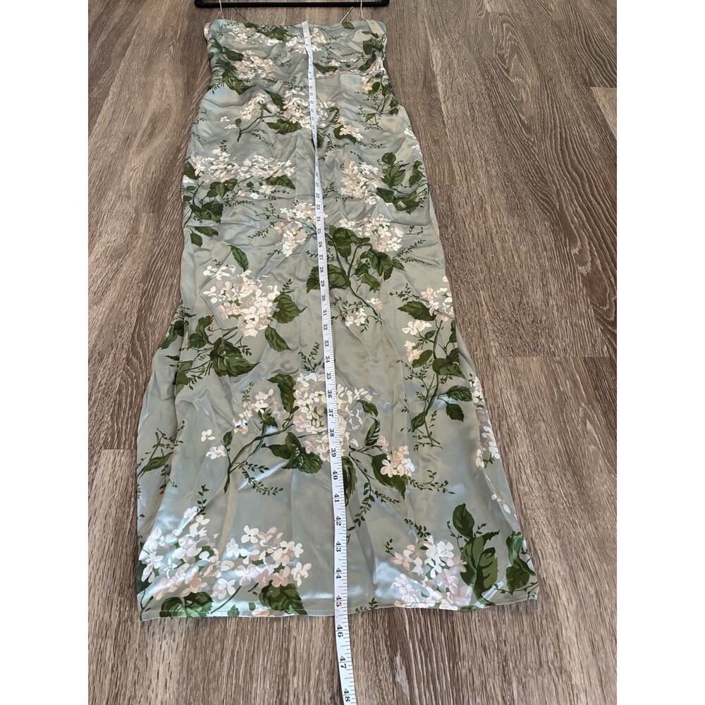 Reformation Frankie 100% Silk Midi Dress in Tea Part Green Size 6 Petite - Picture 7 of 7